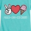 Girls' - Instant Message - Peace Love Ice Cream Fitted Short Sleeve Graphic T-Shirt - 2 of 4
