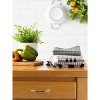 Design Imports  Farmhouse Woven Dishtowel 5 Piece Set, Decorative & Absorbent, 18X28", Black - 2 of 4