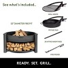 Good Directions Montana X 32" Steel Grill and Frying Pan Outdoor Fire Pit Set Black - 4 of 4