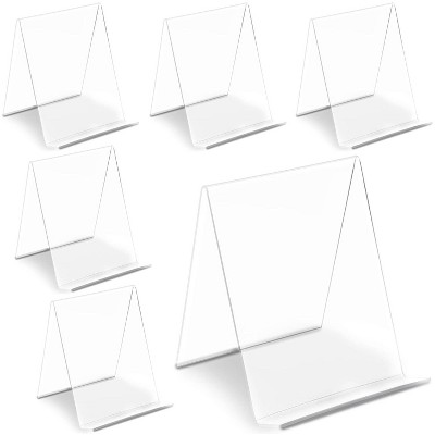 7" Clear Plastic Folding Plate Easels 10 Pack Display Art Frame Stand Holder Set 