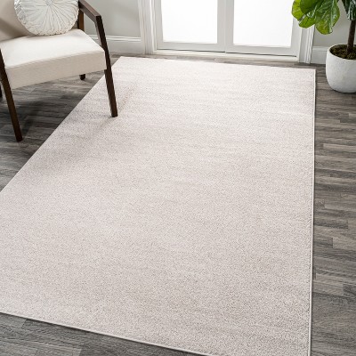 Ivory Low-Pile Synthetic Reversible Area Rug, 8 x 10