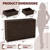 Fluted 7-Drawer Dresser, 54" Wide Wooden Chest - Multi-Room Storage Organizer for Living Room, Hallway & Entryway - 2 of 4