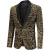 Men's Gold-Foil Printed Suit Jacket Blazer with Velvet-Like Base Fabric - 3 of 4