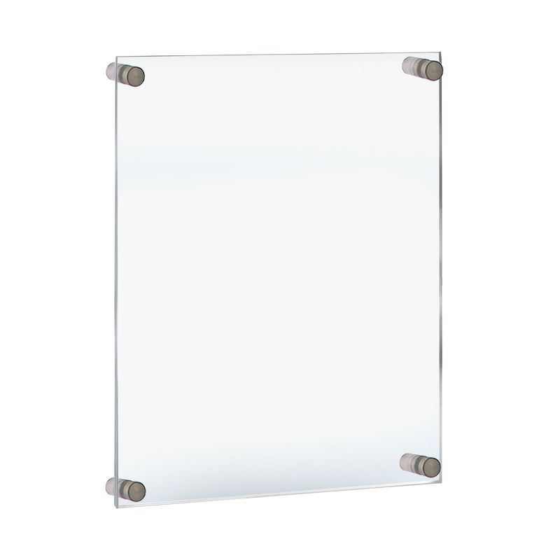 Azar Displays Floating Acrylic Wall Frame with Silver Stand Off Caps: 18" x 24" Graphic Size, Overall Frame Size: 22" x 28", 3 of 11