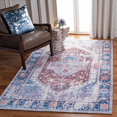 Coastal Charm Blue Flatweave Cotton-Synthetic 8' x 10' Rug