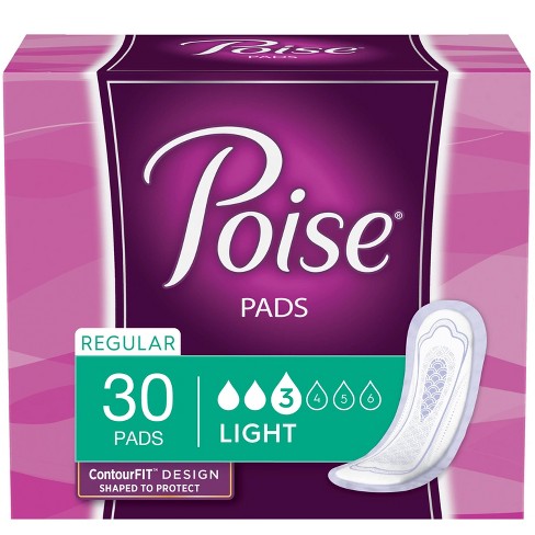 Poise Postpartum Incontinence Fragrance Free Pads - Light Absorbency - Regular - 30ct - image 1 of 4
