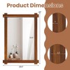 Costway 30 x 20/35 x 24/40 x 28.5 Inch Shatterproof Wall Mirror with Acacia Wood Frame & Vintage Rivet Design - 3 of 4