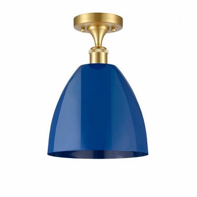 Plymouth Dome - 1 Light Semi-Flush Mount In Industrial Style-12.88 Inches Tall and 9 Inches Wide