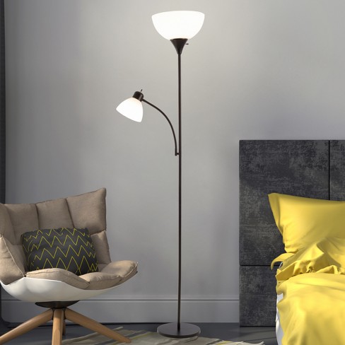 Torchiere Floor Lamp Black (Includes Energy Efficient Light Bulb) - Lavish Home : Target