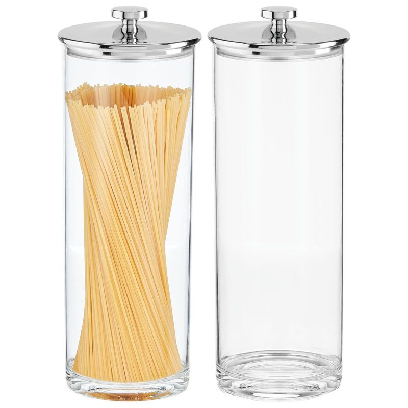 mDesign Tall Kitchen Apothecary Airtight Canister Jars - 2 Pack, 1 of 9