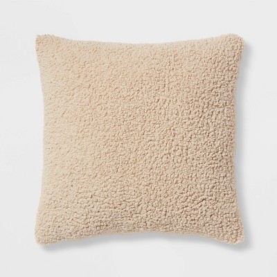 Extra Large Natural Sheepskin Sherpa Floor Pillow in Taupe