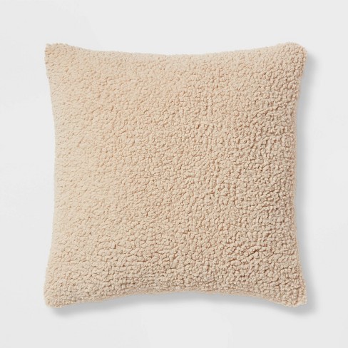 Woven Boucle Square Throw Pillow With Exposed Zipper Neutral - Threshold™ :  Target