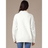 INSPIRE CHIC Women's Mock Neck Long Sleeve Loose Oversized Sweater Tops X-Large White - 4 of 4