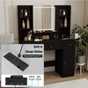 Makeup Vanity Table, Vanity Desk Set with Large Mirror, LED Lights and Power Outlet, Makeup Desk with Drawers and Storage Shelves - 3 of 4