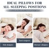 Itopfox Flat Feather Down Pillows for Sleeping Queen Size, Thin Hotel Pillow with Airyfil Fillings, Soft Bed Pillow for Stomach, Back Sleepers - 2 of 4