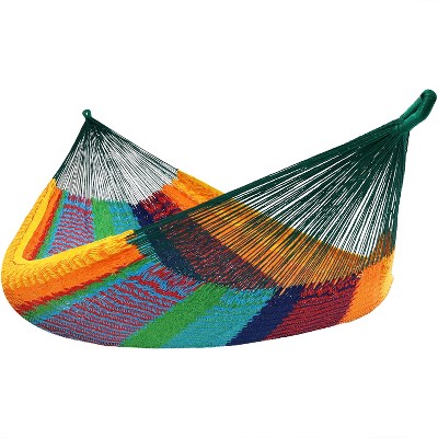 Sunnydaze Heavy-Duty Family Size XXL Mayan Hammock with Thick Cord - 880 lb Weight Capacity - Multi-Color