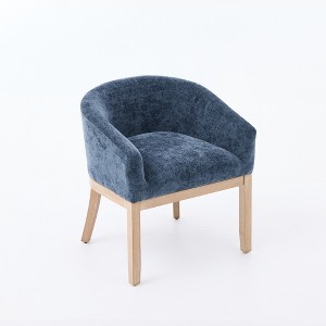 Upholstered Barrel Dining Chairs, Farmhouse Linen Accent Chairs with ...