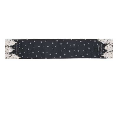 Unique Bargains Christmas Table Runner White Christmas Tree Linen 72"x13" 1 Pc