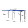 Sevobal Game Table Mini Ping Pong Table Set Foldable with Paddles Balls Net for Living Room and Outdoor Spaces, Blue, 70.8"*35.5"*30" - 3 of 4