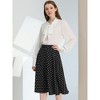 INSPIRE CHIC Women's Elastic Waist Zipper Polka Dots Casual Midi Skirts - 3 of 4
