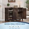 coucheta Farmhouse 35'' Shoe Cabinet with 3 Doors, 4-Tier Large Shoe Organizer Cabinet with Adjustable Shelf, for Entryway, Living Room, Hallway - 3 of 4