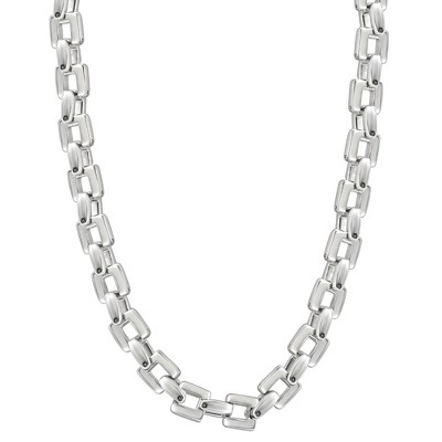 Pompeii3 Men's Polished Steel Clasp Single Tone 10mm Flexible Link  24" Chain