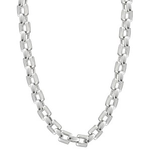 Pompeii3 Men's Polished Steel Clasp Single Tone 10mm Flexible Link  24" Chain - 1 of 3