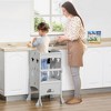 ONWITH Kids Kitchen Step Stool Foldable Child Standing Tower with Chalkboard Grey - 2 of 4