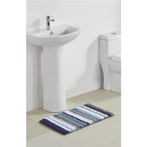 17 X 24  20 X 20 Griffie Collection Blue & Gray 100% Polyester  Rectangle Bath Rug - Better Trends : Target