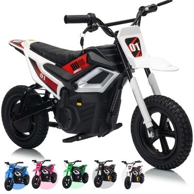 Kids Dirt Bike - Top speed 13.67 mph, rear wheel suspension, 12-mile range, rotary throttle, rubber tires, perfect holiday gift for kids.