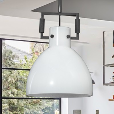 CityFurn 1-Light Industrial Bowl Metal Pendant Light for Kitchen Island