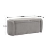 CAVINAS Oval Corduroy Storage Ottoman Bench with Safety Hinge,Upholstered Storage Ottoman,Storage Bench for Living Room,Bedroom - 3 of 4