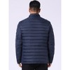 INSPIRE CHIC Men's Winter Solid Color Stand Collar Zipper Quilted Puffer Jacket - 3 of 4
