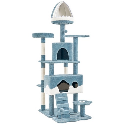 Yaheetech 72.5 H Ocean themed Cat Tree for Indoor Cats Blue