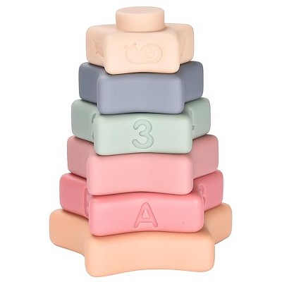 Image of CHILDLIKE BEHAVIOR Baby Stacking Toys Set of 6 Multicolor