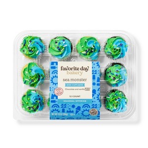 Sea Monster Mini Cupcakes - 10oz/12ct - Favorite Day™ - 1 of 3
