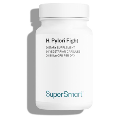 SuperSmart H. Pylori Formula 20 Billion CFU per Day - Probiotic Lactobacillus Reuteri DSM 17648 | Non-GMO & Gluten Free - 60 Vegetarian Capsules