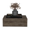 Floating Nightstand 5"H, Modern Wall-Mounted Bedside Shelf with Drawer, Dark Brown - 2 of 4