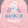 Girls' - Instant Message - Happier Thoughts Shirt Tail Raglan Graphic T-shirt - 2 of 4