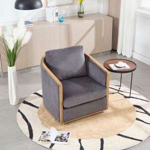 Sapphtopaz Accent Chair Swivel Barrel Chair for Living Room Comfy Lounge Chat Chair 360 Degree Rotation Seat for Bedroom, Office - 1 of 4