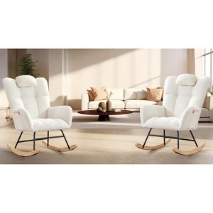 Upholstered Nursery Rocking Chairs, High-Back Recliners with Padded Seats for Living Room - 1 of 4