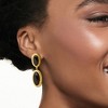 Ross-Simons Onyx Drop Earrings in 18kt Gold Over Sterling - 2 of 3