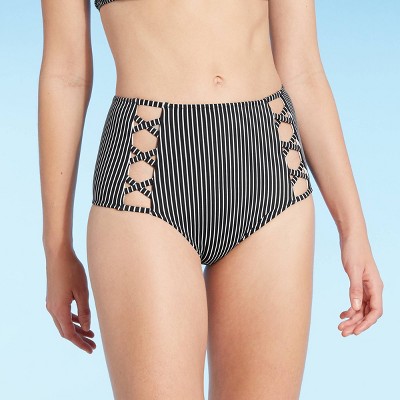 longline bikini top and high waisted bottoms