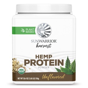 Harvest Hemp Protein Powder, Balanced Nutrition, All-Natural, Unflavored, Sunwarrior, 750gm - 1 of 4
