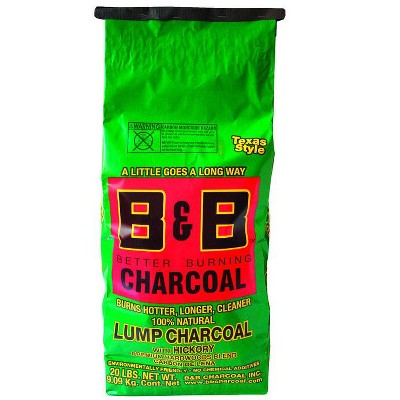 B&b Charcoal All Natural Hickory Lump Charcoal 20 Lb : Target