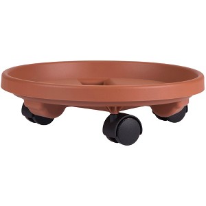 Bloem Round Resin Planter Caddy With Wheels - 1 of 4