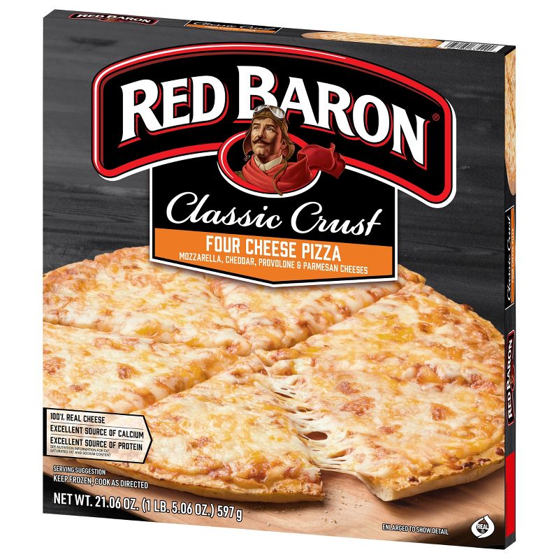 Red Baron Classic Four Cheese Frozen Pizza - 21.06oz, 3 of 12