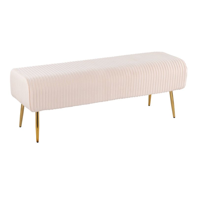 51" Marla Glam Pleated Bench - LumiSource, 1 of 8