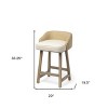 HomeRoots 24" Beige and Natural Solid Wood Fabric And Jute Low Back Counter Height Bar Chair - 3 of 4