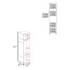 Gulches Armoire 63"H, with 3 Shelves, 1 Mirror, and 4 Wheels, White - 3 of 4